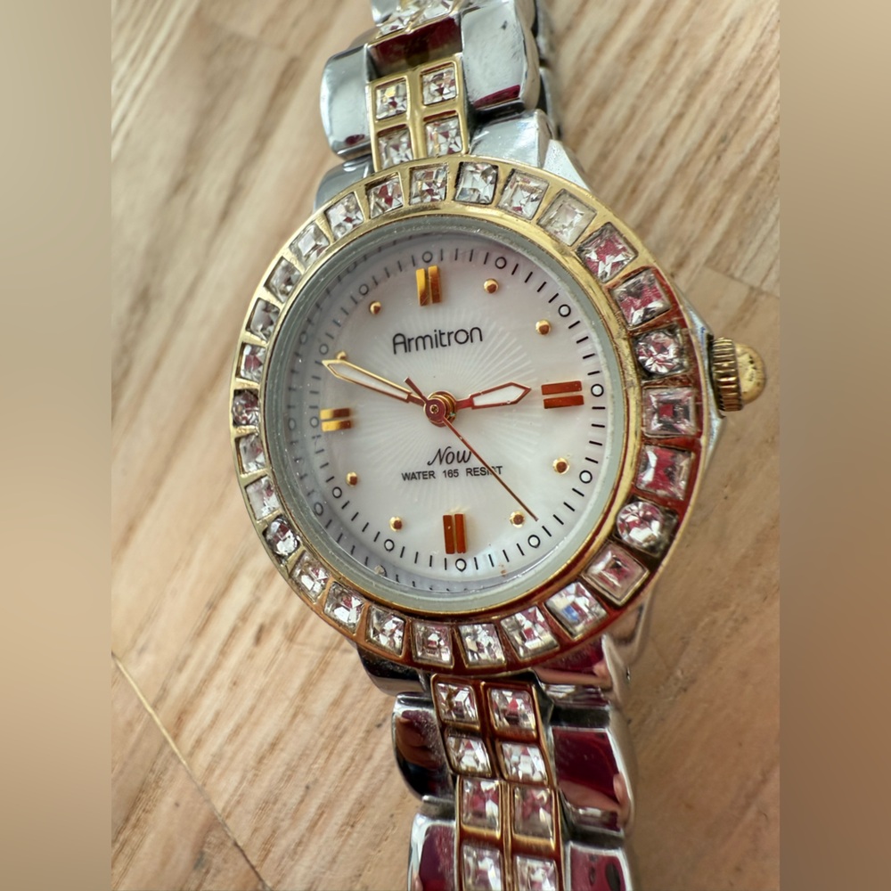 Armitron now ladies two tone dress watch NEW BATTERY View 3